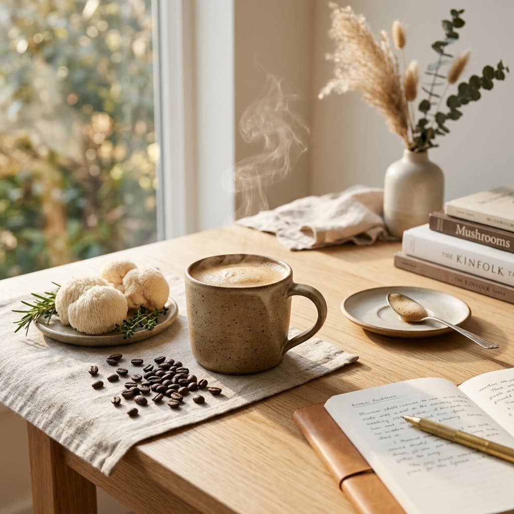 A calm WYZE coffee ritual at a desk
